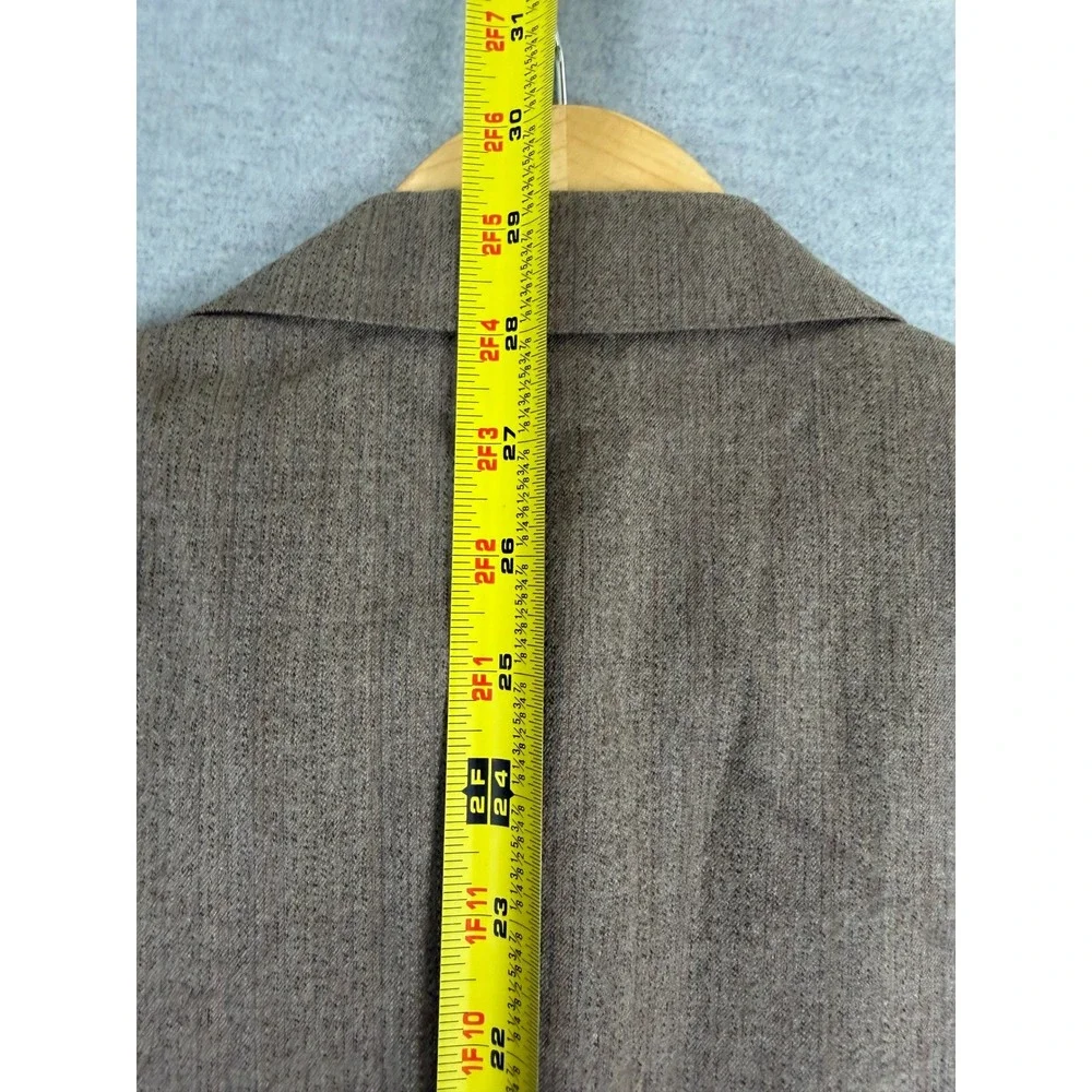 Etienne Caron Mens 38S Brown Pure Wool Pinstripe 2 Button Blazer Sport Coat